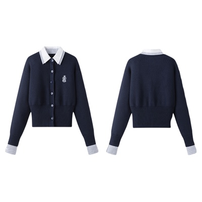 东京岁时记学院风假两件针织开衫