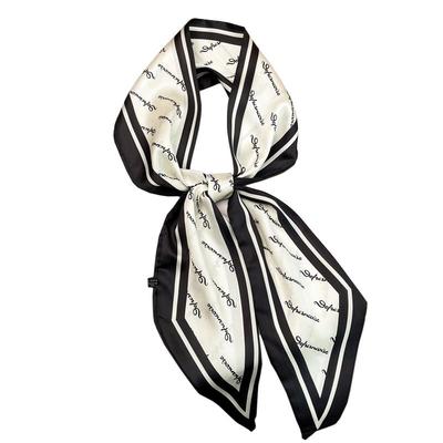 细窄小长条搭配衬衫丝巾春秋新款