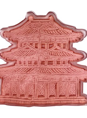 国画房屋建筑亭台楼阁房子印章