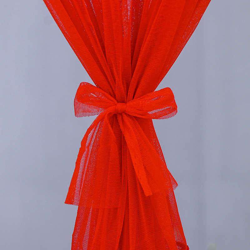 免打孔婚庆用品大红门帘结婚布置婚房门帘卧室喜庆纱蕾丝帘隔断帘