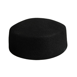 秋冬新款赫本风药盒帽羊毛呢贝雷帽法式羊毛毡帽小众盆帽女士礼帽