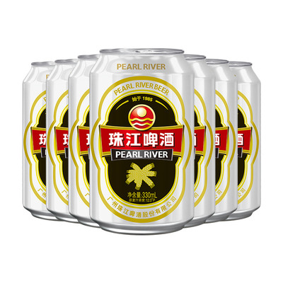 12度经典珠江啤酒330ml*6罐国产