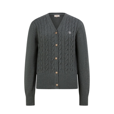 ELAND经典绞花收腰百搭开衫