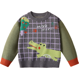 MQDmini儿童毛衣男童毛线衣2025新款秋冬季宝宝毛衫加厚保暖内搭