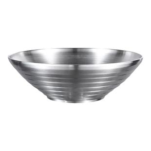 304不锈钢斗笠碗家用高级感双层隔热日式拉面碗高颜值沙拉碗汤碗