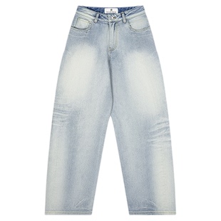 CalledBack牛仔裤女2026春夏新款复古水洗做旧浅色休闲直筒裤子