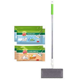 3M思高懒人静电除尘x5拖把平板免手洗一次性拖地湿巾一拖净无尘纸