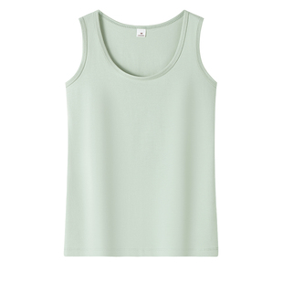 浅绿色2025春季新款爆款吊带背心女内搭纯棉打底无袖外穿工字上衣