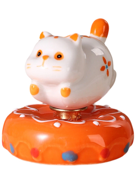 可爱小猫转转摆件景德镇陶瓷玩具
