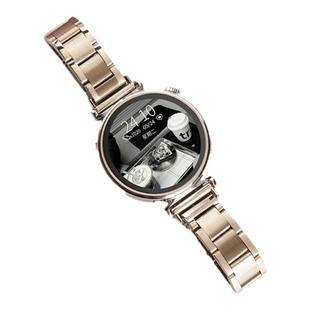 适用华为watch5手表带gt5pro智能watchgt5三珠窄边金属GT4男女gt3款式watch4腕表通用pro春夏高级链女款腕带