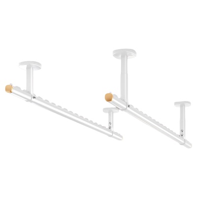 加厚铝合金晾衣杆阳台固定式顶装晾衣架墙上固定吊杆晒衣杆挂杆顶