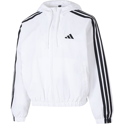 优购adidas阿迪达斯女子W 3S WV WB梭织连帽运动外套JZ2161