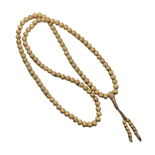 星月菩提长串108颗念珠佛珠原生态桶手串正月顺白高密鸡油黄圆珠