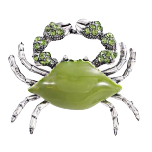 新款个性设计小螃蟹胸针可爱百搭镶钻卡通螃蟹别针针织衫外套裙子