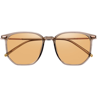 感光变色眼镜女款茶色墨镜高级感防紫外线近视可配度数定制太阳镜