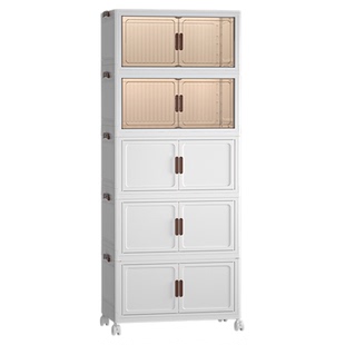 收纳柜子储物柜家用置物柜免安装宝宝衣服整理箱收纳箱多层零食柜