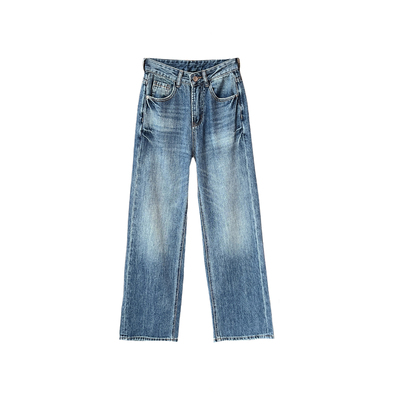 入春bi备！~手擦砂洗阔腿牛仔裤