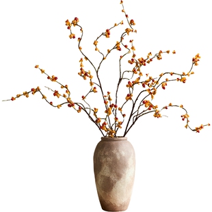 新中式南蛇藤仿真花发财果假花客厅干花侘寂禅意花艺摆件软装陈列