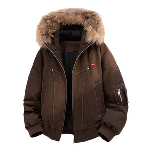 PLAY HEITY 官方羽绒服冬季新款90绒派克服连帽貉子毛男女款外套