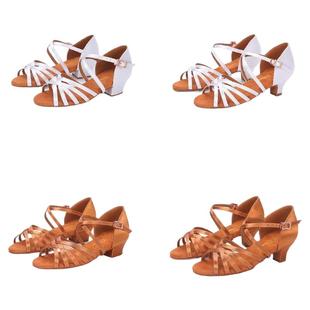 LOVEDANCE拉丁舞鞋软底初学者练功女孩女童低跟跳舞国标小白鞋