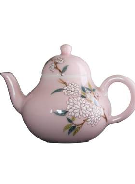 陶瓷景德镇原矿樱粉釉纯手工手绘