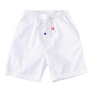 夏款男童韩版白色五分裤纯棉宽松中大童女童短裤宝宝黑色运动中裤