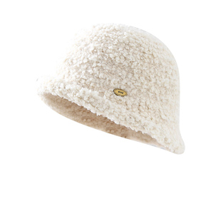 毛绒渔夫帽女秋冬保暖显脸小百搭休闲盆帽男女冬季秋冬季韩系通用