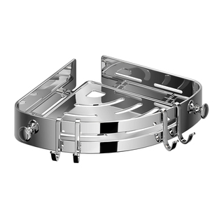 304不锈钢卫生间置物架免打孔洗手间壁挂厕所浴室洗澡三角收纳架