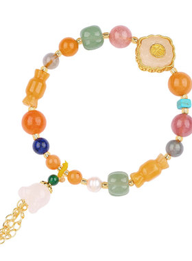 普陀山多宝复古铃兰花吊坠手串