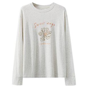 夕蒙2026新款春季韩系气质上衣宽松小众慵懒风独特漂亮长袖t恤女