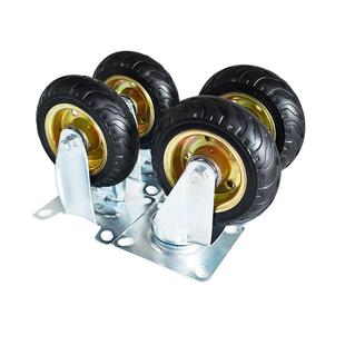 4寸5寸脚轮工业活动耐磨橡胶万向轮轻音刹车轮子脚轮轱辘