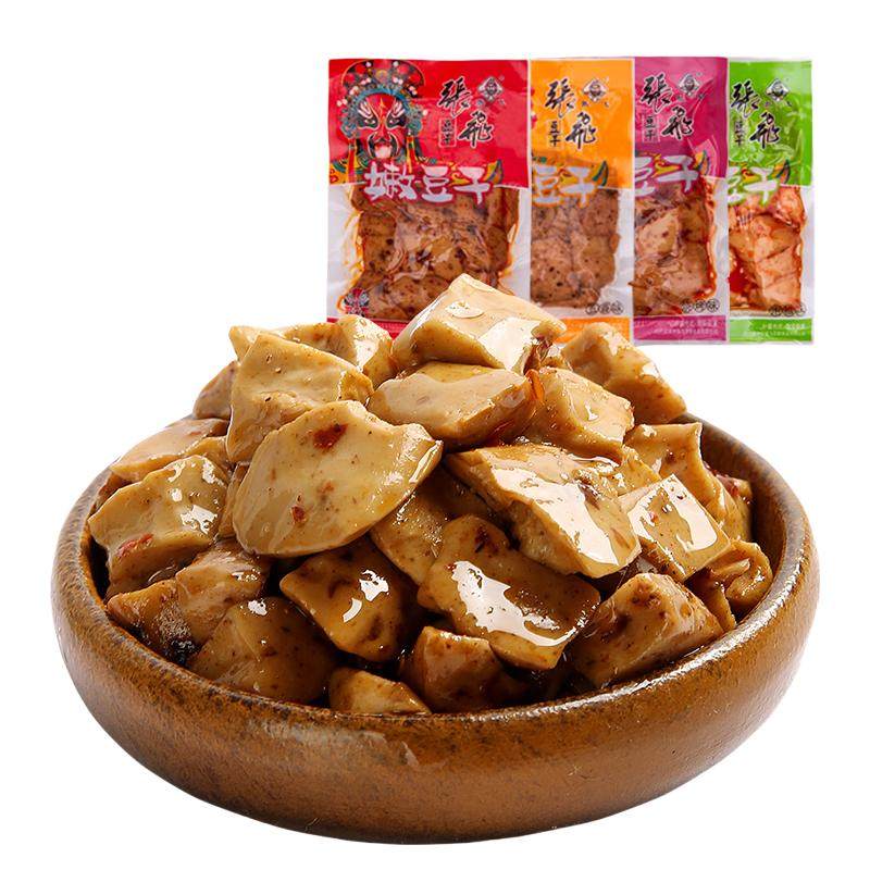 张飞嫩豆干四川风味小吃小包装即食五香麻辣豆腐干特产休闲小零食