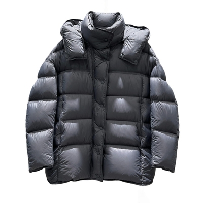 95白鸭绒北海道风御寒羽绒服女中长款2025新款超好看龟背宽松外套