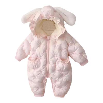 芭贝畅婴儿秋冬加绒连体外出服