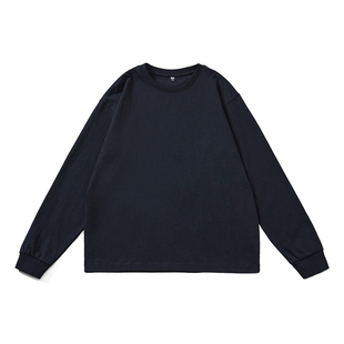 日系cityboy重磅260g长袖t恤男宽松大码百搭纯色内搭打底衫上衣潮