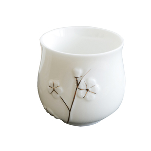 手绘描金景德镇陶瓷茶杯功夫茶具家用现代简约汝窑品茗水杯子大号