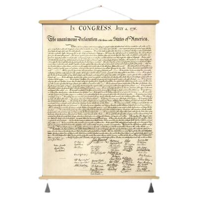 美国独立宣言原稿布艺挂画