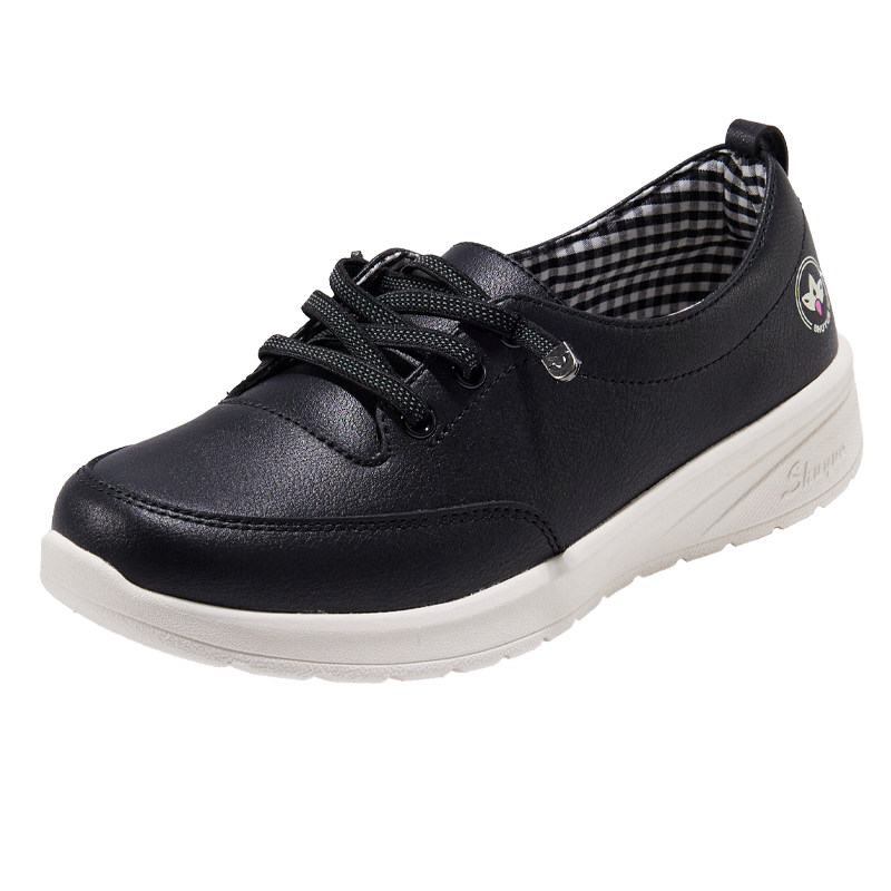 舒悦老人鞋官方旗舰店中老年妈妈鞋软底防滑春秋款一脚蹬小皮鞋女