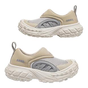 安奈儿男女童夏天运动透气网面一脚蹬鞋子夏款HM520534