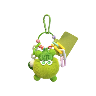 多巴胺煤球怪兽玩偶挂件diy钥匙扣可爱毛绒公仔包包背包手机挂饰