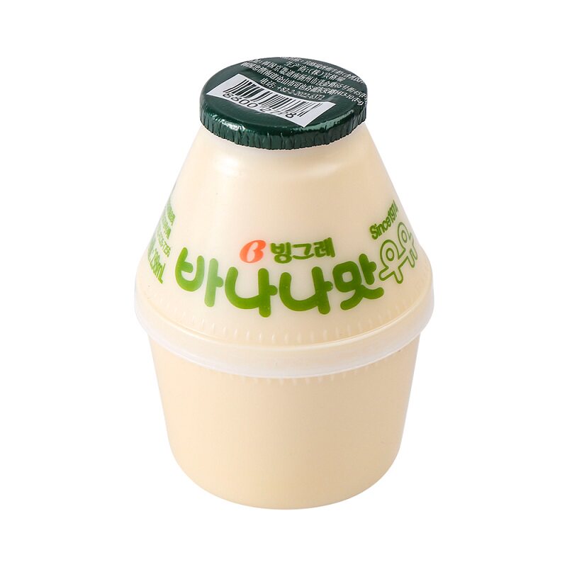 韩国原装进口宾格瑞香蕉草莓哈密瓜牛奶饮料238ml坛子奶