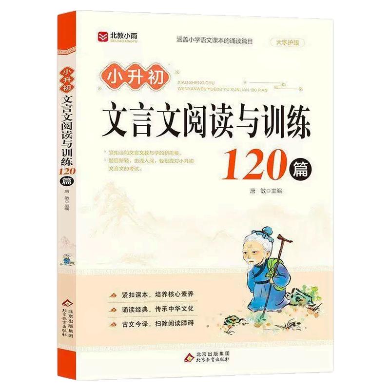 小升初文言文阅读与训练120篇配套人教版小学生必背古诗词和文言文全解一本通六年级总复习2026小学语文课外阅读专项训练RJ