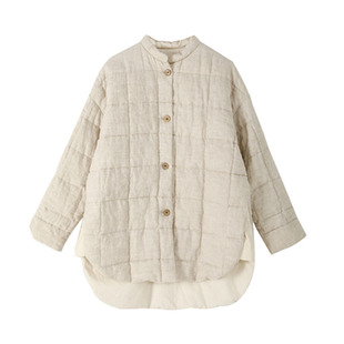 秋冬文艺雨露麻纯棉双面穿中长款95白鹅绒轻薄宽松大码羽绒服女