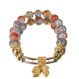 千澜轻奢淄博琉璃水晶手串多巴胺珠手链女学生山东博山特产批发