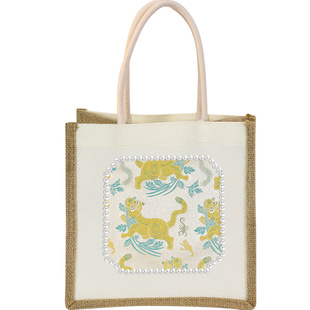 妇女节非遗手工宋锦珍珠包diy材料包织锦国风手提帆布袋社区团建