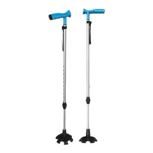 拐杖老人防滑四角底座轻便医用单铝合金可伸缩老年人防摔倒助行器