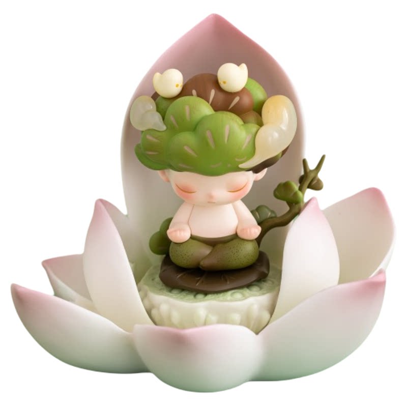 一叶莲台陶瓷莲花底座装饰摆件