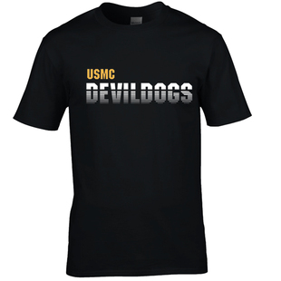 【莒墨堂】美国海军陆战队昵称地狱犬USMC Devil Dog军事主题T恤