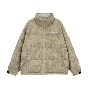 绫致杰克琼斯NBA联名雄鹿队冬字母刺绣宽松保暖舒适羽绒服外套