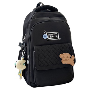 2026新款女士双肩背包防水尼龙学生书包大容量行李箱挂带便携背包